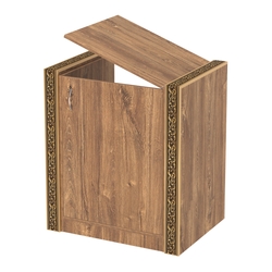 Недорогой прилавок-проход с декоративными молдингами №ПДМ-ПР-600, Дуб Канзас коричневый