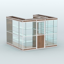 Павильон из профиля пристенный №5в (6,75 кв. м), Орех