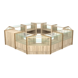 Торговый островок комби- нированный с молдингами №3 (4,72 кв.м), Дуб сонома