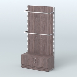 Система ЭЛЕГАНТ №2 с ДСП и тумбой T21 (1200 мм), Ясень Анкор темный