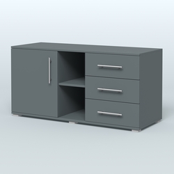 Тумба сервисная Фламинго, цвет антрацит + акация, Темно-Серый