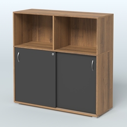 Шкаф-купе приставной/опорный, цвет дуб наварра, Орех + Черный