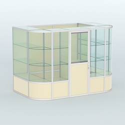 Павильон из профиля пристенный №8б (4,05 кв. м), Крем Вайс