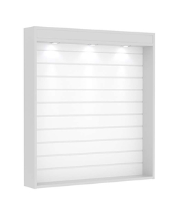 Витрина настенная №4-2В открытая с экономпанелью и верхней подсветкой, Серый