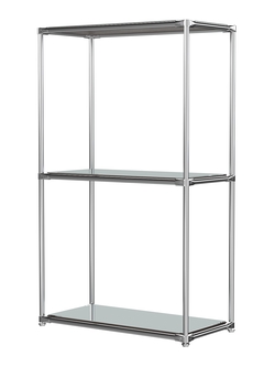 Хромированный стеллаж СТИЛЬ №2а-4 с зеркалами, Дуб Венге