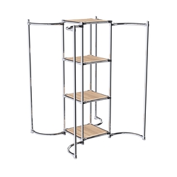 Хромированное вешало ВОЛНА №4-3 с полками ДСП 16мм, Дуб Сонома