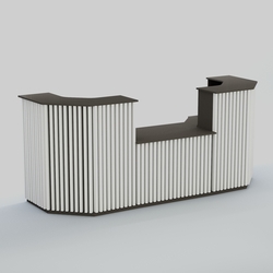 Ресепшен со столом выдачи серии ВЕРТИКАЛЬ №7, Черный + Белый