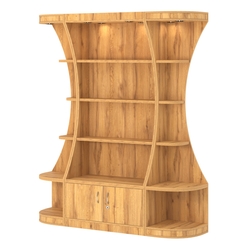 Пристенный высокий стеллаж ГАРАНТ №1, Дуб Золотистый