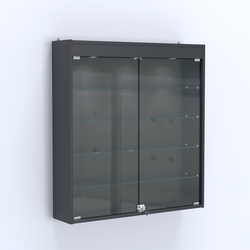 Витрина настенная №204-3А с подсветкой, Антрацит