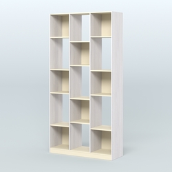 Стеллаж из ДСП серии ЛОФТ №10-1, Ясень Анкор светлый и Крем Вайс