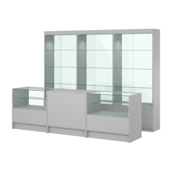 Комплект витрин ЭК-02 и прилавков ЭК-3, Серый