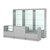 Комплект витрин ЭК-02 и прилавков ЭК-3 Серый