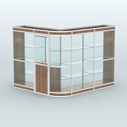 Павильон из профиля угловой №2в (5,5 кв.м), Орех