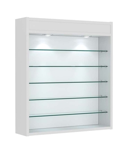 Витрина настенная №1-7Г открытая с пятью полками и верхним светом, Серый