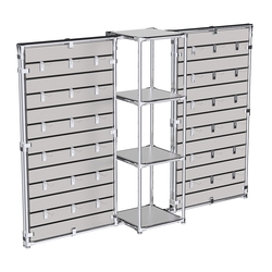 Хромированное вешало ЩИТ №2-3 с полками ДСП 16мм, Серый