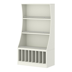 Стеллаж Гарант низкий №2-3-900-О с ограничителями, Белый