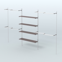 Neo Fix №5(М) с полками из ДСП и М-образными поручнями (3600 мм), Ясень Анкор темный