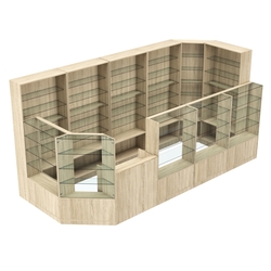 Торговый угловой островок ГРАЦИЯ №8 (открытый) (7.74 кв.м), Дуб сонома