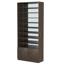 Стеллаж из ДСП с 8-ю полками 350x900 мм серии LEVEL-8 №13-2 (З/C - ЗЕРКАЛО), Дуб Венге