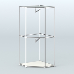 Угловой стеллаж Хром №6 с поручнями, Белый