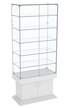 Витрина широкая прозрачная с 5-ю полками ДОНЖОН №505, Серый