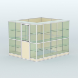 Павильон из профиля угловой №4г (5,5 кв.м), Крем Вайс