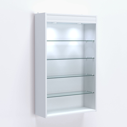 Витрина настенная №202-3Г высокая с верхними светильниками, Белый