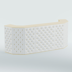 Ресепшен БАРОН №6 (карета золото), Крем вайс + Экокожа белая