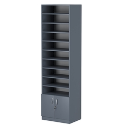 Стеллаж из ДСП с 9-ю полками 400x600 мм серии LEVEL-9 №7 (З/C - ДВП), Темно-Серый