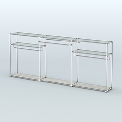 Островная торговая система ХРОМ 3600 мм с поручнями №5, Метрополитан Грей