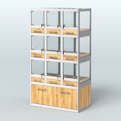 Витрина большая для продажи птиц в зоомагазин серии ЖАКО-04, Дуб Золотистый