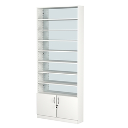 Стеллаж из ДСП с 7-ю полками 200x900 мм серии LEVEL-7 №10-2 (З/C - ЗЕРКАЛО), Белый