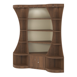 Угловой высокий стеллаж ГАРАНТ №1, Орех + Крем Вайс