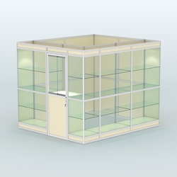 Павильон из профиля угловой №4в (5,5 кв.м), Крем Вайс