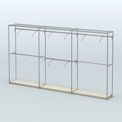 Торговая система ХРОМ без ДСП 3600 мм с поручнями №6, Крем Вайс