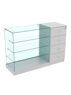 Прилавок прямоугольный двухсекционный Истра №3+13, Серый