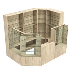 Торговый угловой островок ГРАЦИЯ №2 (открытый) (4.44 кв.м), Дуб сонома