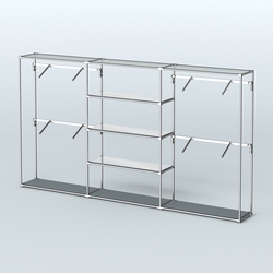 Торговая система ХРОМ без ДСП 3600 мм с зеркальными полками и поручнями №5, Темно-Серый