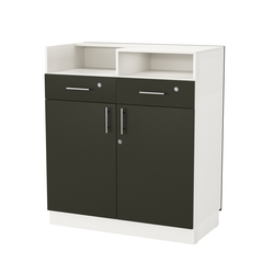 Кассовый прилавок "Диаманд" №10-1000, ЛДСП белый + МДФ черный