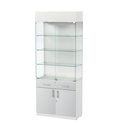 Витрина ювелирная "Диаманд" №14, Белый + Серый