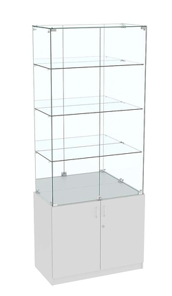 Высокая витрина ИСТРА №707 (задняя стенка - зеркало), Серый