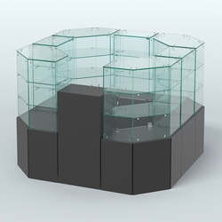 Стеклянный островок-павильон серии КОЛЬЦО квадратный №5, Черный