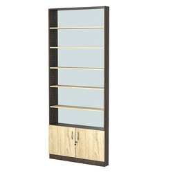 Стеллаж из ДСП с 5-ю полками 100x900 мм серии LEVEL-5 №8-2 (З/C - ЗЕРКАЛО), Дуб Венге + Дуб Сонома