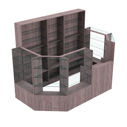 Торговый пристенный островок ГРАЦИЯ №4 (открытый) (4.68 кв.м), Ясень Анкор темный