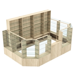 Торговый пристенный островок ГРАЦИЯ №12 (открытый) (9.62 кв.м), Дуб сонома