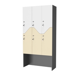 Шкаф для раздевалок СТАНДАРТ-Элегия №3-3Б, Антрацит + Белый + Крем Вайс