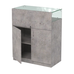 Истра прилавок ювелирный №2 (450мм) , Бетон Чикаго светло-серый F186 ST9