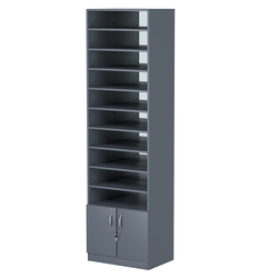 Стеллаж из ДСП с 9-ю полками 400x600 мм серии LEVEL-9 №7-2 (З/C - ЗЕРКАЛО), Темно-Серый