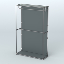 Торговая система ХРОМ (задняя стенка - ДСП) 1200 мм с поручнями №1, Темно-Серый