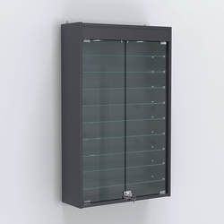 Витрина настенная №202-7А высокая с девятью полками и подсветкой, Антрацит